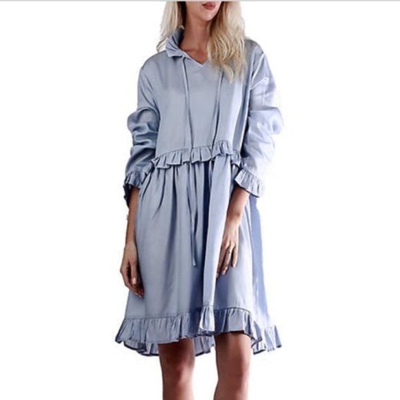 Madeleine Maternity Dresses & Skirts - HP💋NWT! Madeleine Maternity Studio 18 Sz M Tie Neck Long Sleeves Ruffle Dress